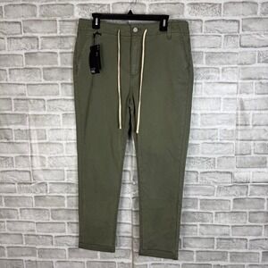 PAIGE Christy Pant Vintage Coastal Green Mens 32 Elastic Waist 5659G42-8087 NWT